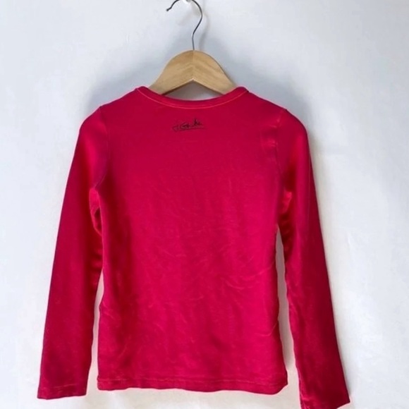 Junior Gaultier Girls Long Sleeve Top Size 6A Pink Tartan Trim Designer Shirt - Picture 2 of 7